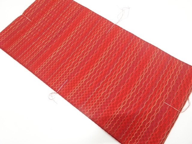 JAPANESE KIMONO / UNUSED VARIATION WEAVE MASU PATTERN WEAVE NAGOYA OBI